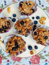 Frühstücksmuffins mit Blaubeeren — vegan, glutenfrei, zuckerfrei