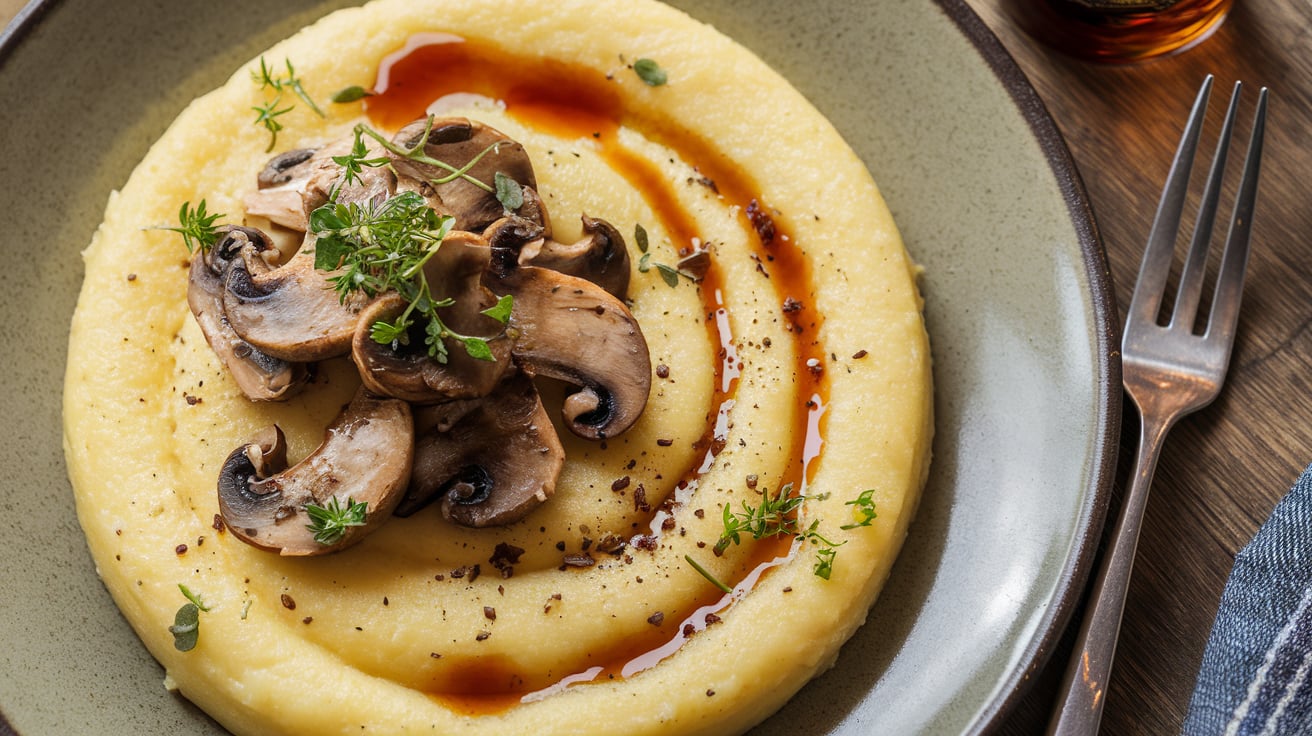 Cremige Polenta mit Schwarzes Gold Kaffeelikör – Ein vegetarisches Wohlfühlessen