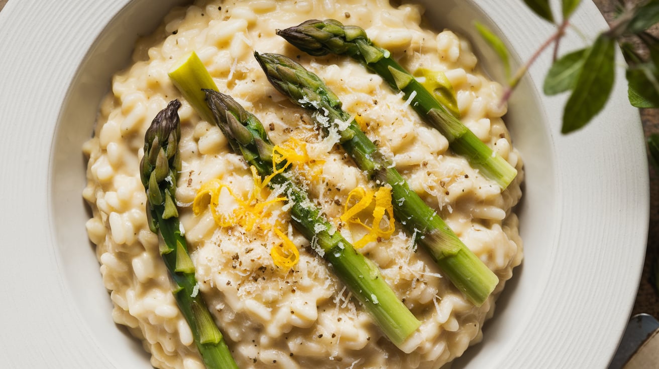 Schwarzes Gold Espresso Risotto mit Spargel – Ein Frühlingsgericht der Extraklasse