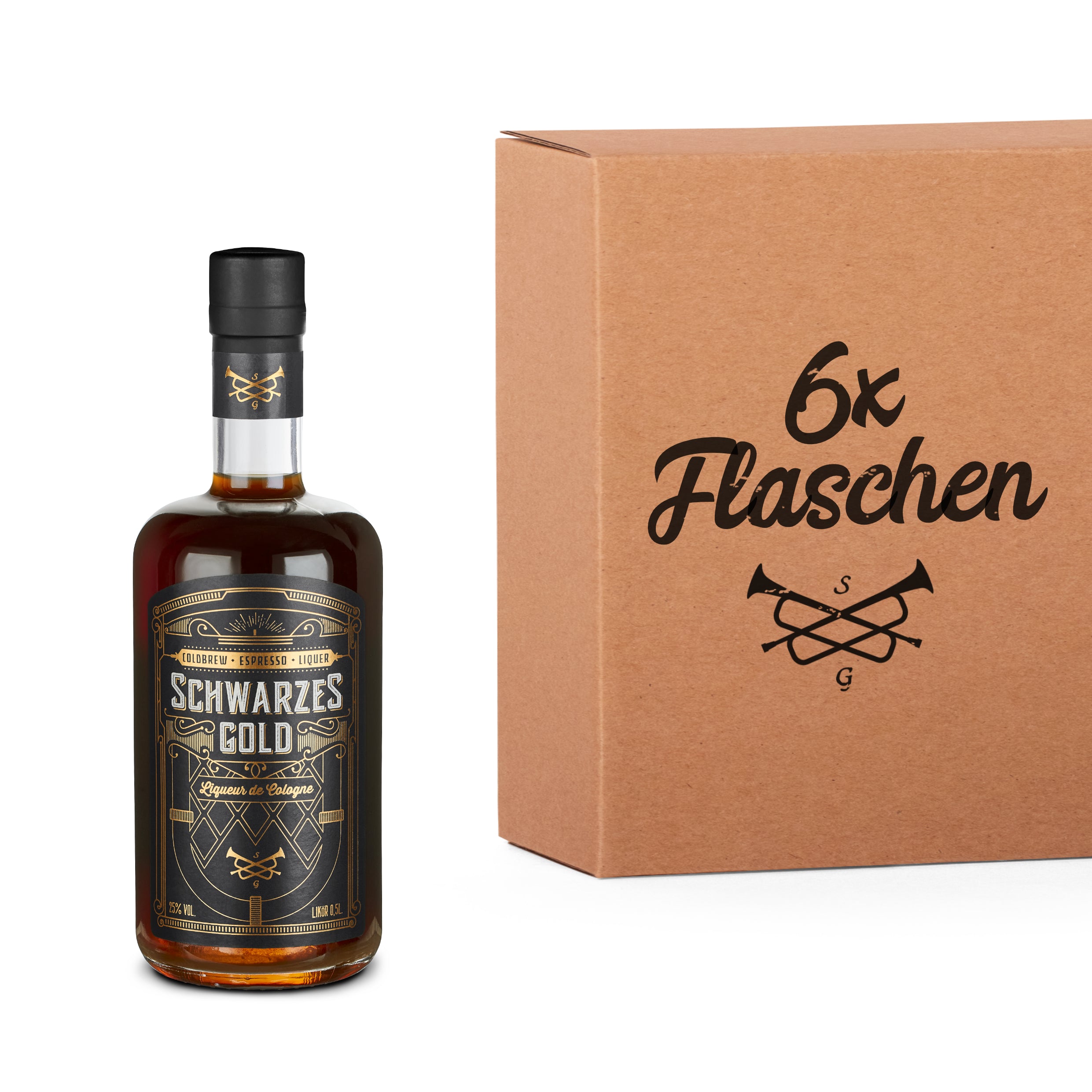 B2B • 6 Flaschen • Schwarzes Gold Kaffeelikör • Coldbrew Espresso Likör • 25% Vol. - as/if records