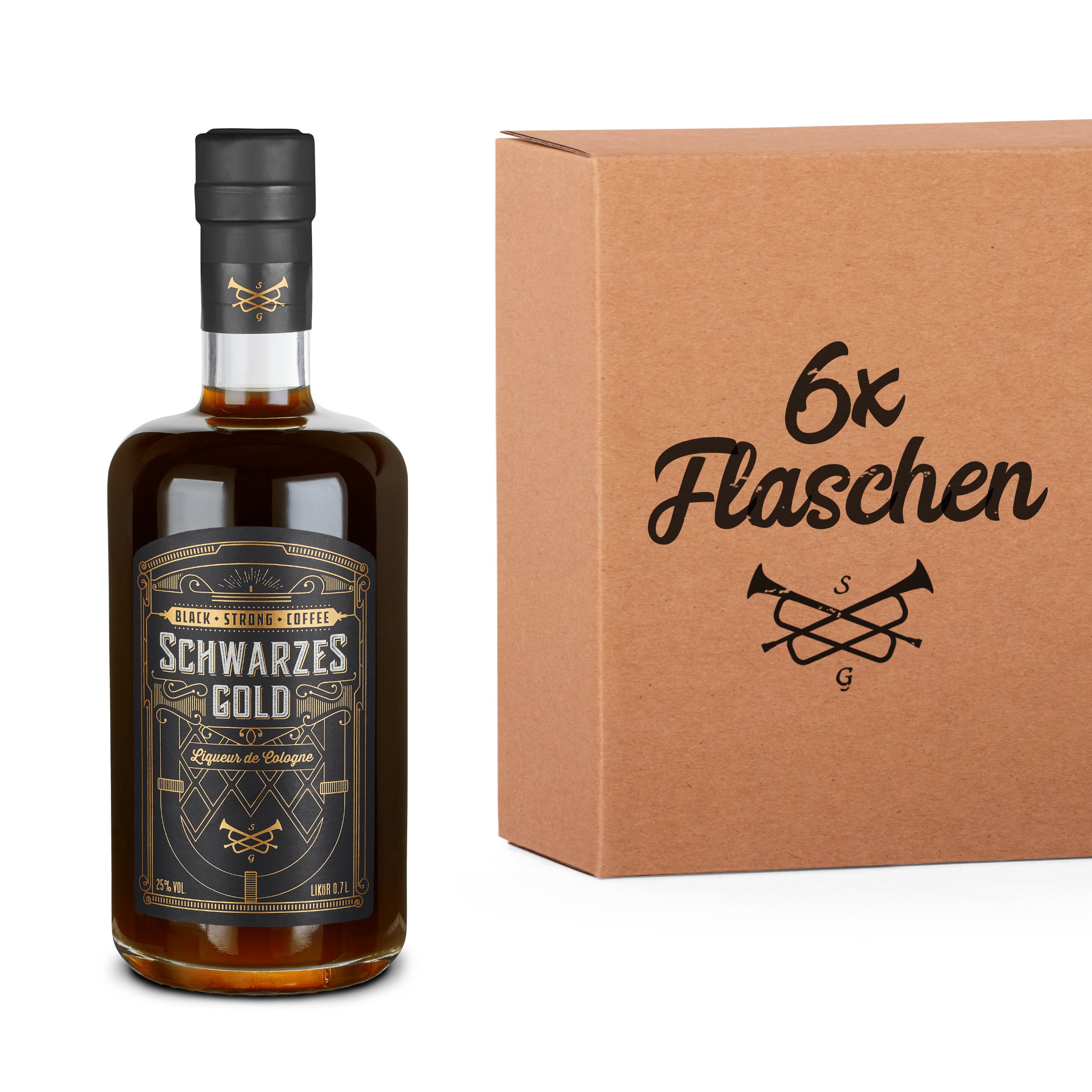 B2B • 6 Flaschen • Schwarzes Gold Kaffeelikör • Coldbrew Espresso Likör • 25% Vol. - as/if records