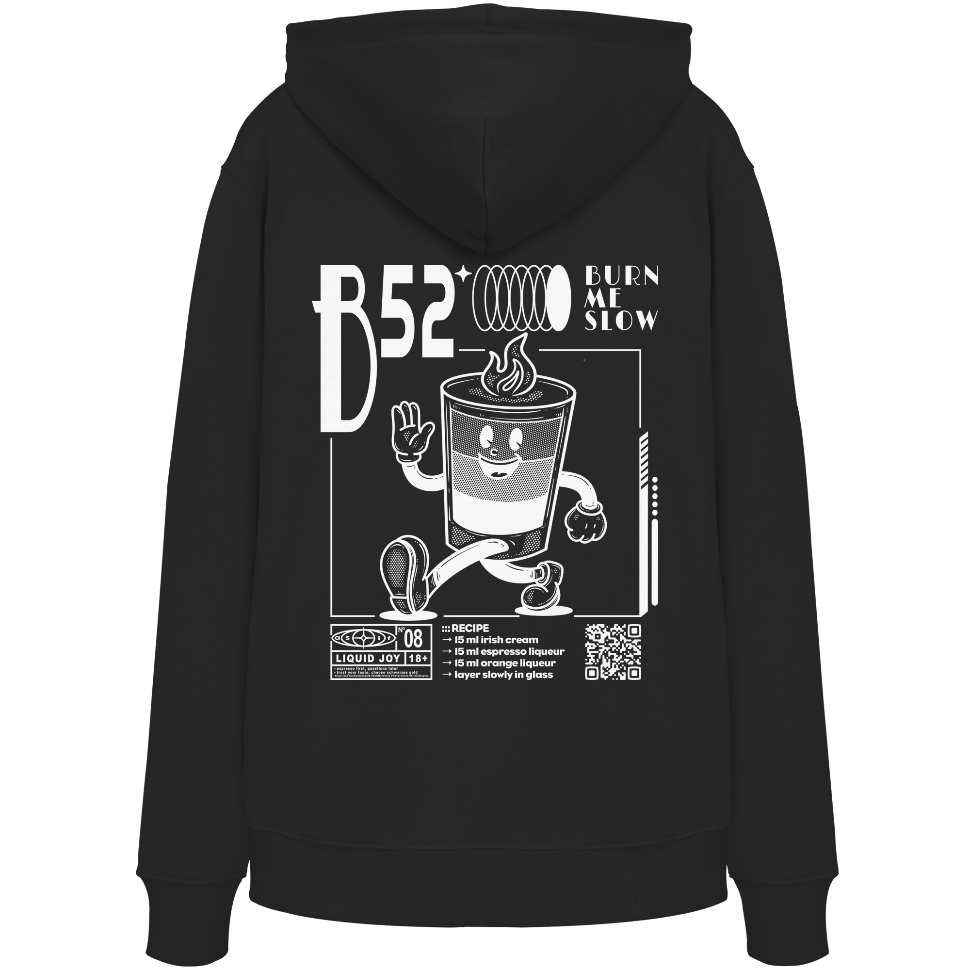 B-52 Bio-Hoodie in Black - Rückenansicht - as.if.threads, gedruckt in Köln|Rückseite#Farbe_Black