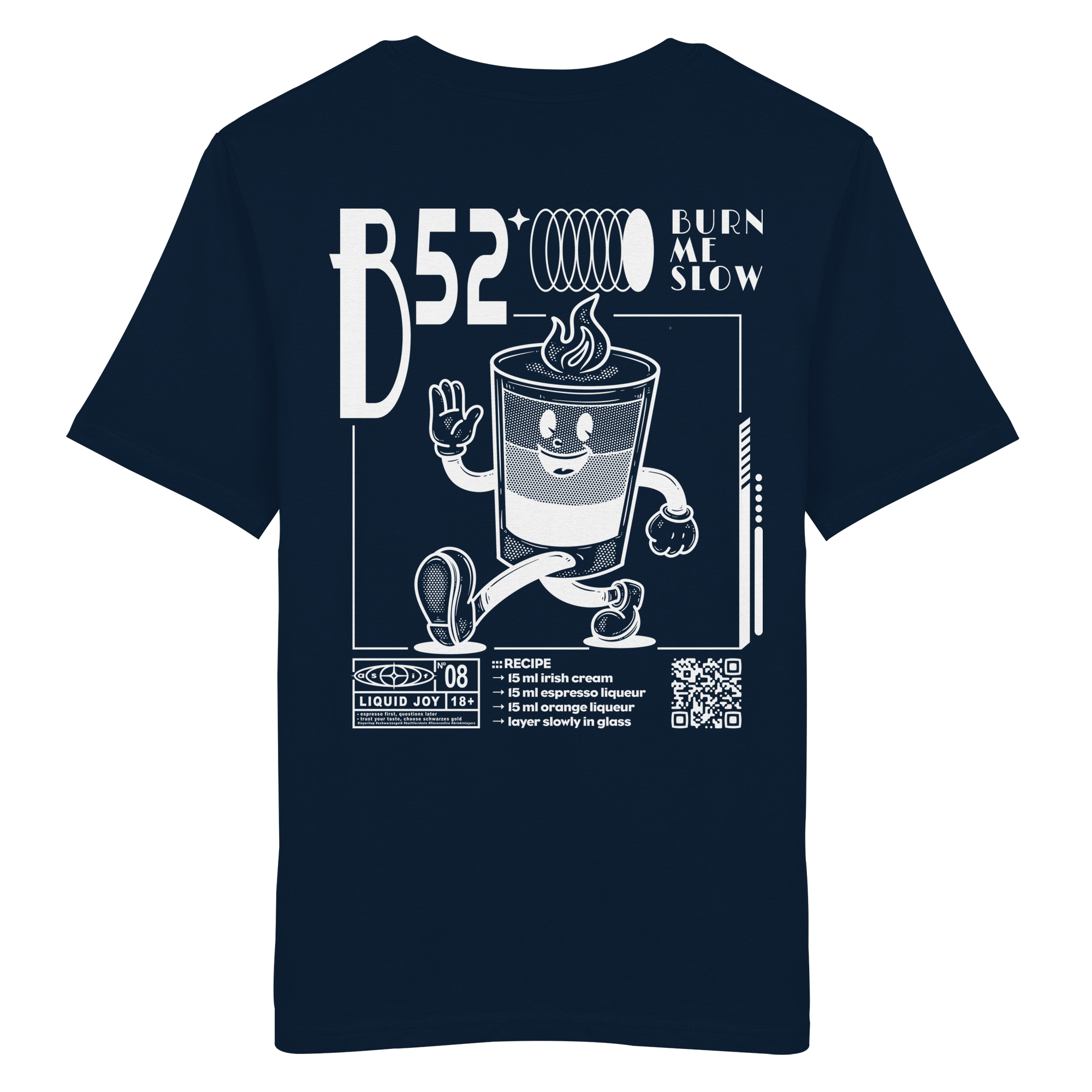B-52 Bio-Tee in French Navy, Rückseite mit Print — as.if.threads