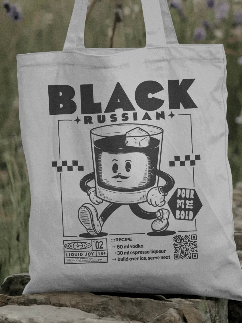 Black Russian Rezept | Liquid Joy No. 02 | Jutebeutel - as/if records
