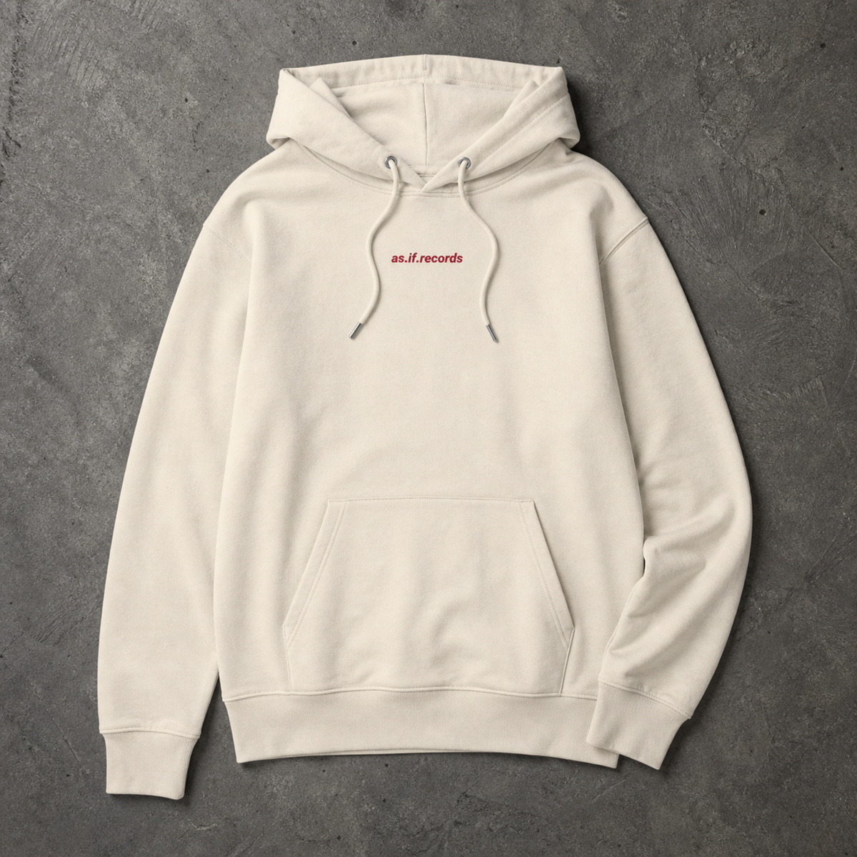 Different Sounds Right Bio-Hoodie in Natural Raw - Vorderseite mit mittigem Frontprint - as.if.threads