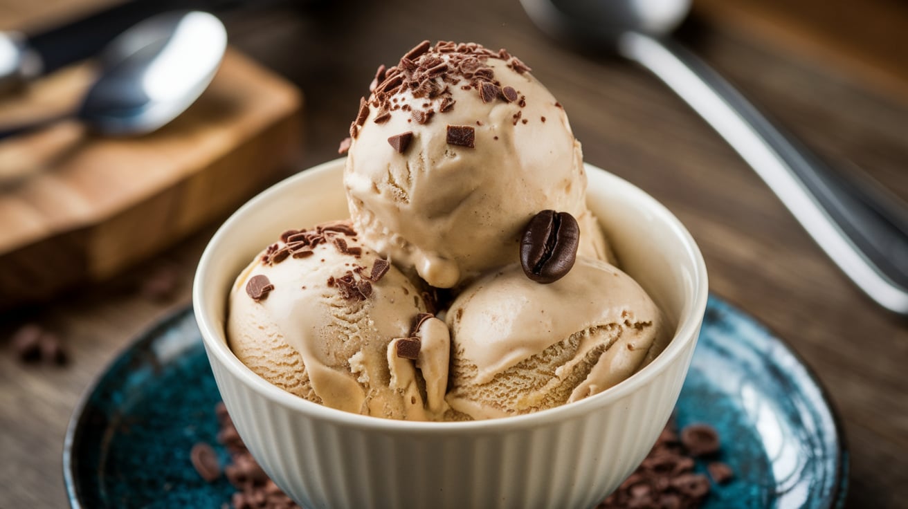 Kaffeelikör-Eiscreme: Cremiges Glück mit Schwarzes Gold