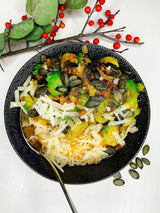 Kürbisrisotto mit gebratenem Rosenkohl — vegetarisch oder vegan