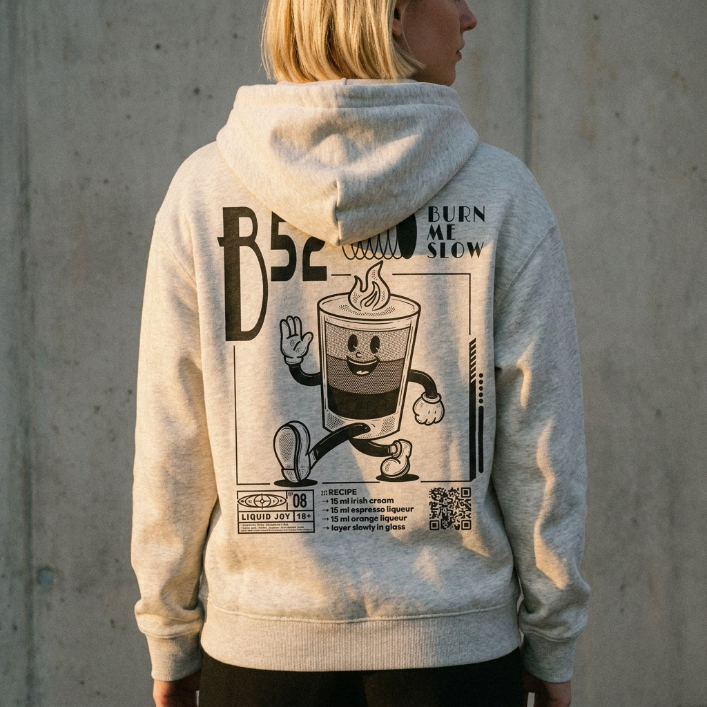 B-52 Bio-Hoodie in Heather Grey am Model — Stanley/Stella Bio-Cotton aus Köln, as.if.threads