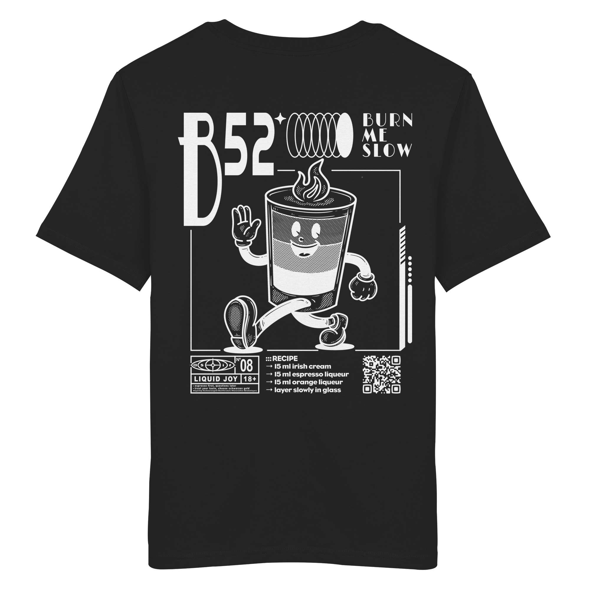B-52 Bio-Tee in Black, Rückseite mit Print — as.if.threads