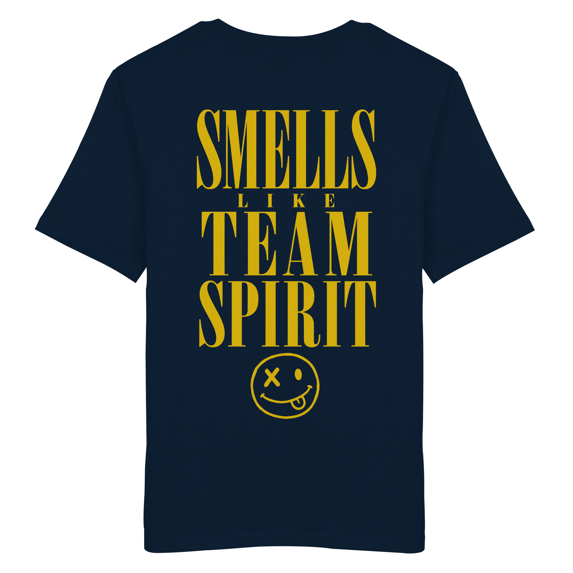 French Navy Smells Like Team Spirit Bio-Tee – as.if.threads