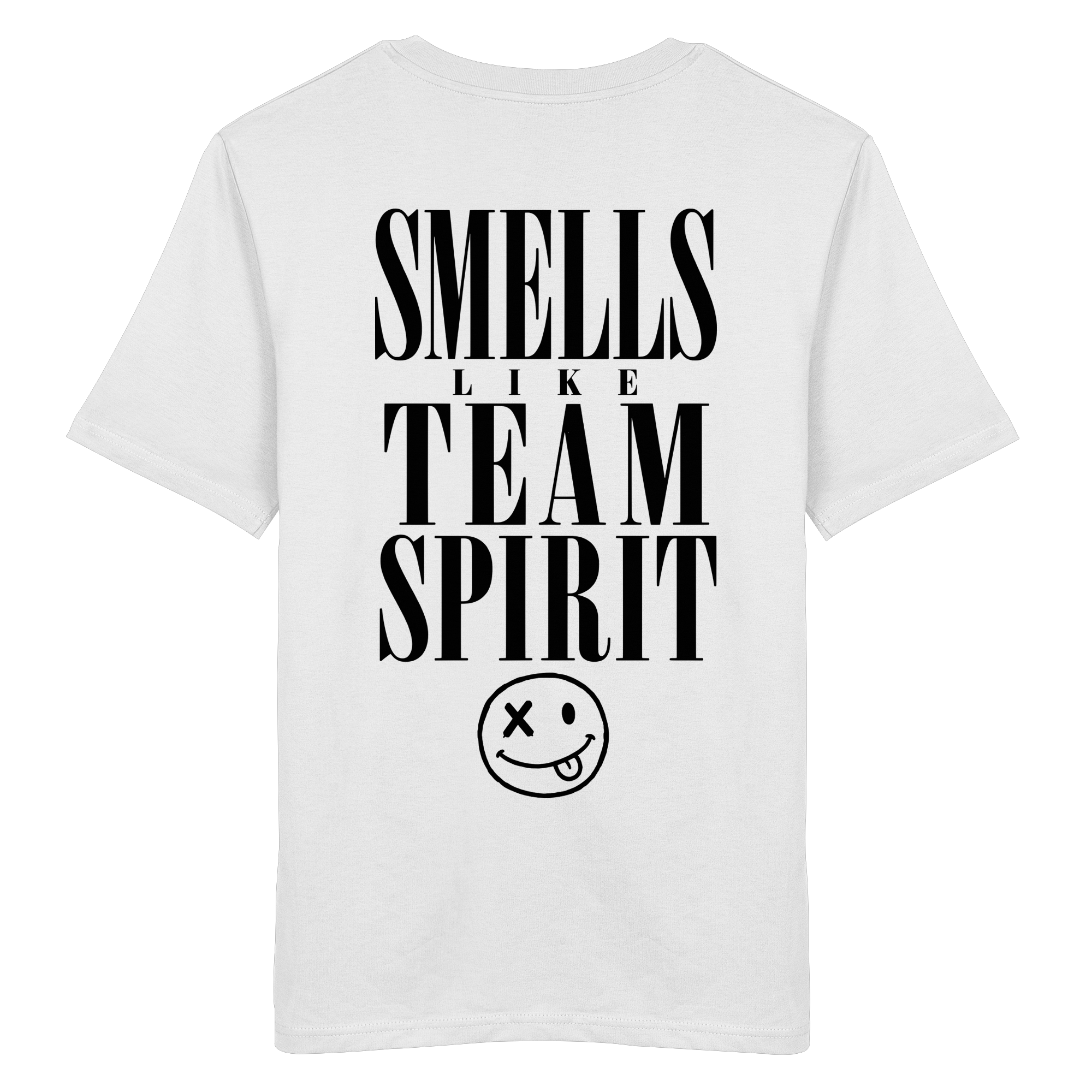 White Smells Like Team Spirit Bio-Tee – as.if.threads