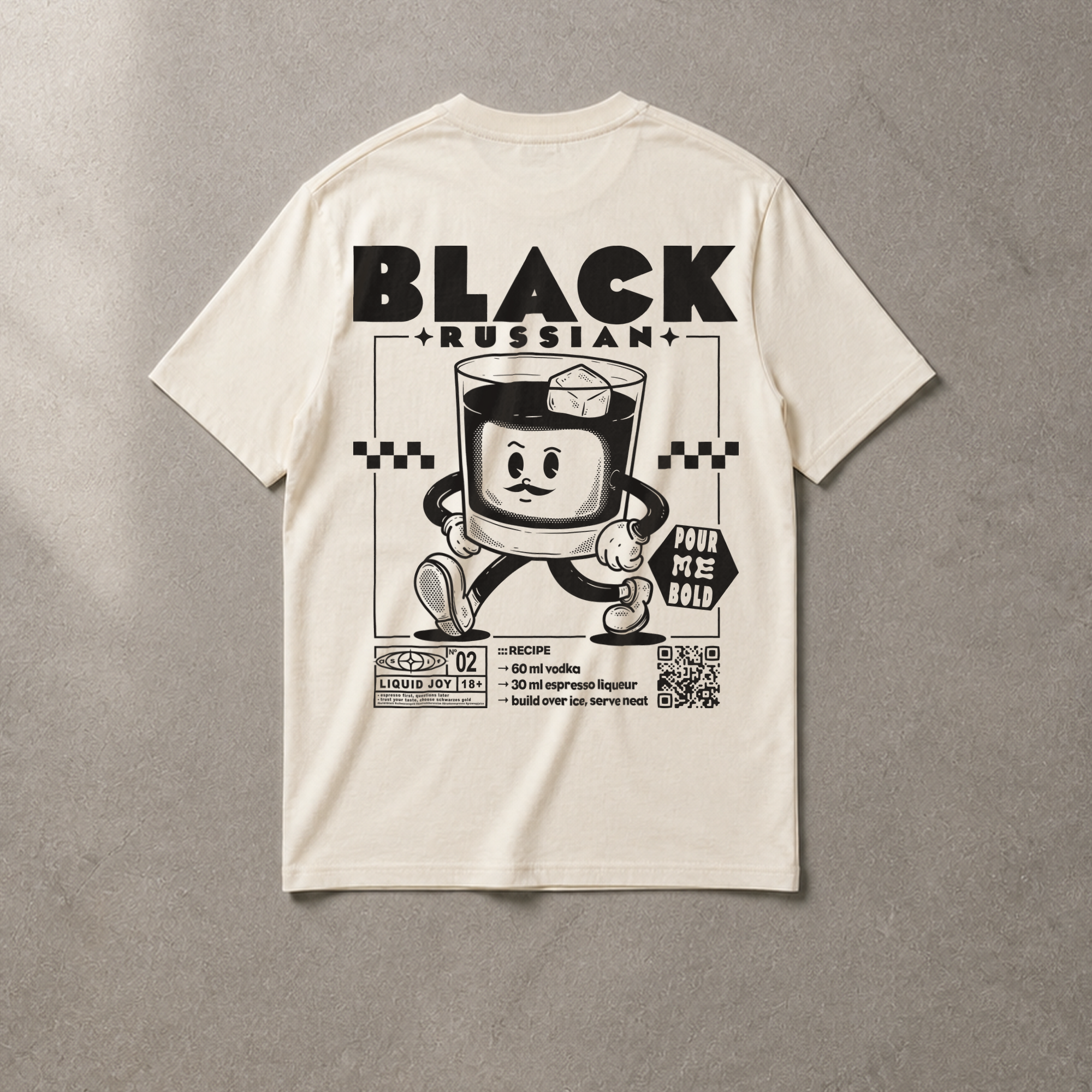 Natural Raw Black Russian Bio-Tee Rücken-Flatlay - as.if.threads|Rückseite#Farbe_Natural Raw