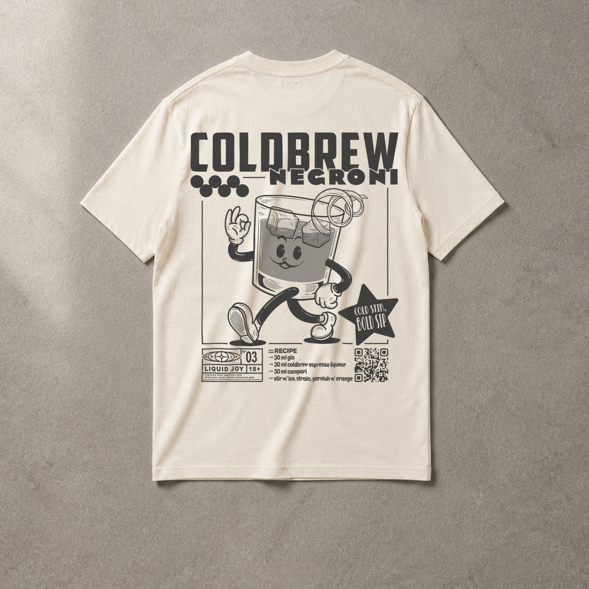 Natural Raw Coldbrew Negroni Bio-Tee Rücken-Flatlay - as.if.threads|Rückseite#Farbe_Natural Raw