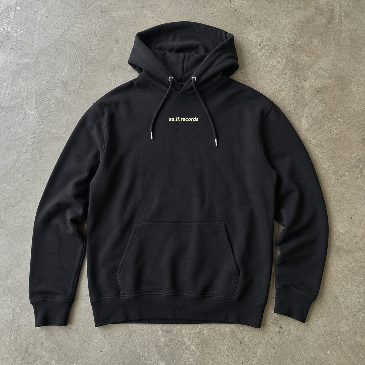 Different Sounds Right Bio-Hoodie in Black - Vorderseite mit mittigem Frontprint - as.if.threads
