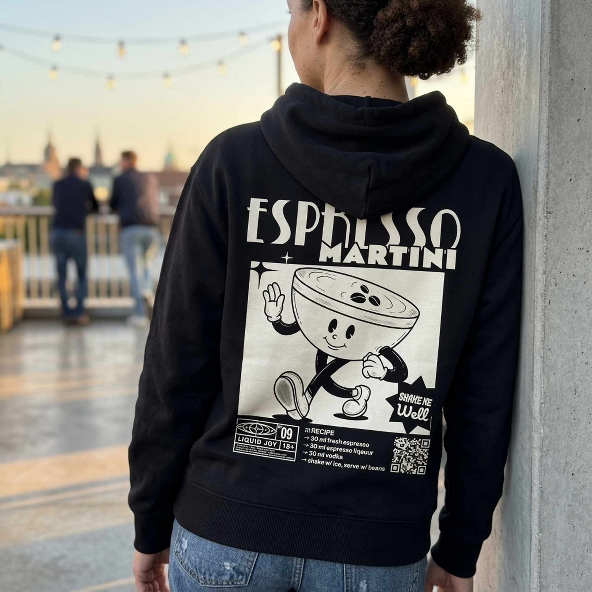 Black Espresso Martini Bio-Hoodie – as.if.threads