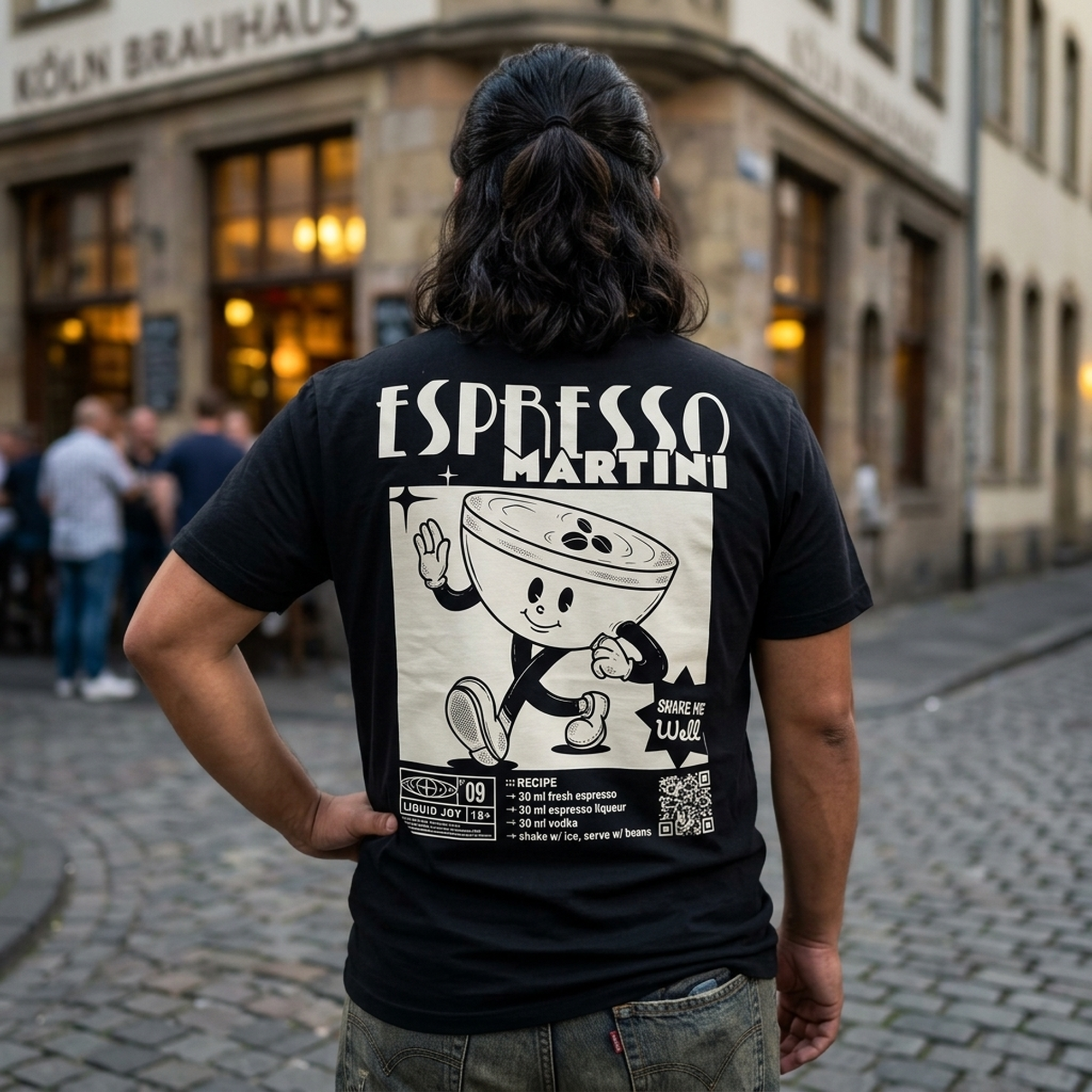Black Espresso Martini Bio-Tee – as.if.threads
