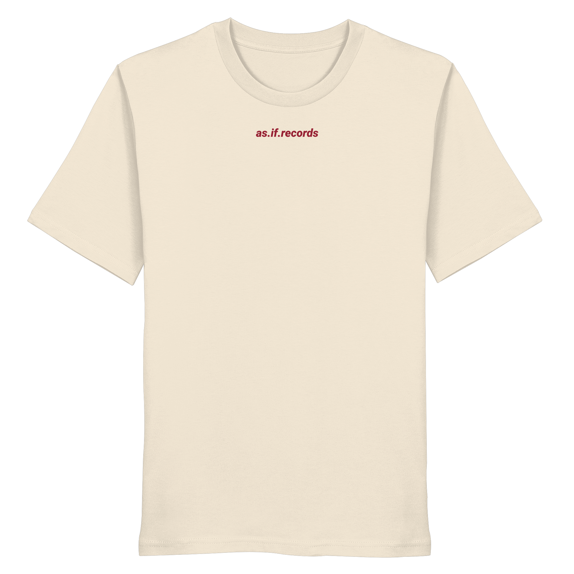 Different Sounds Right Bio-Tee in Natural Raw - Vorderseite mit kleinem as.if.records Frontprint - as.if.threads